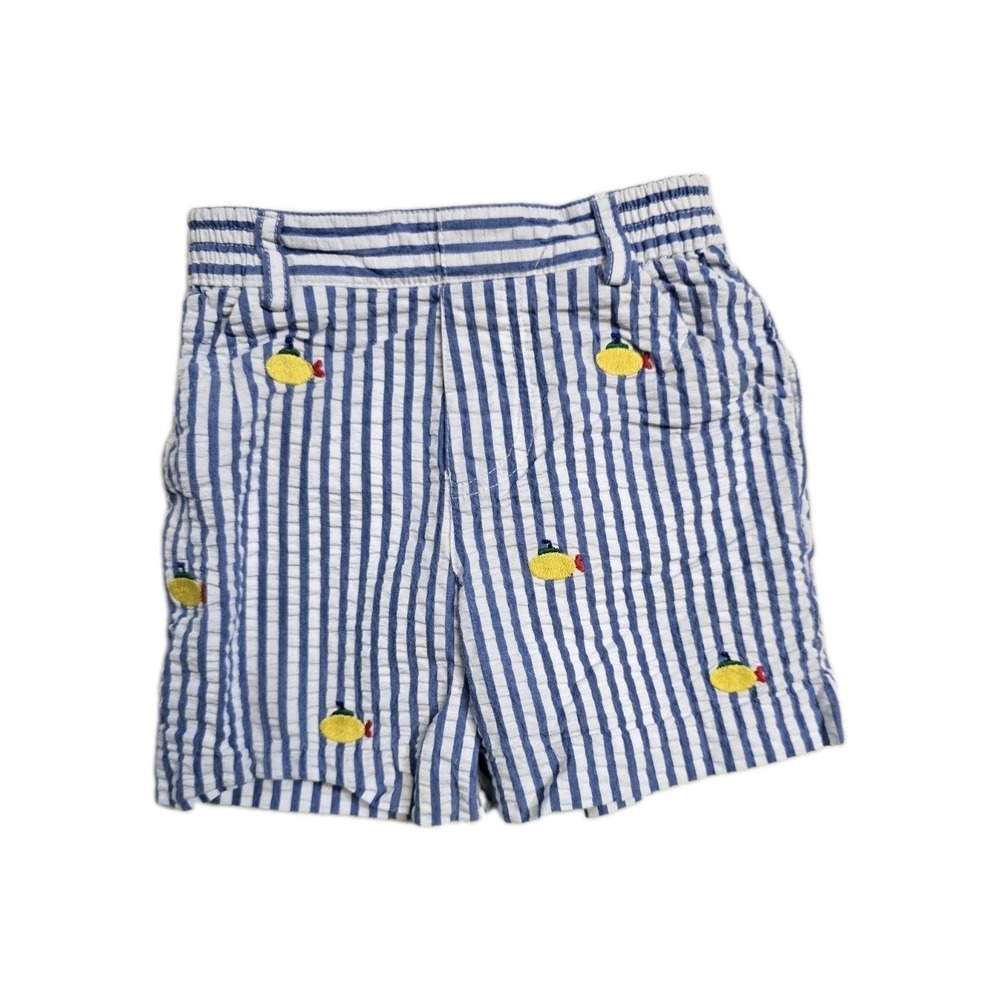 Florence Eiseman Seersucker Shorts 24 Months Blue Sea